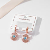 Stainless Steel Evil Eye Hoops Earring